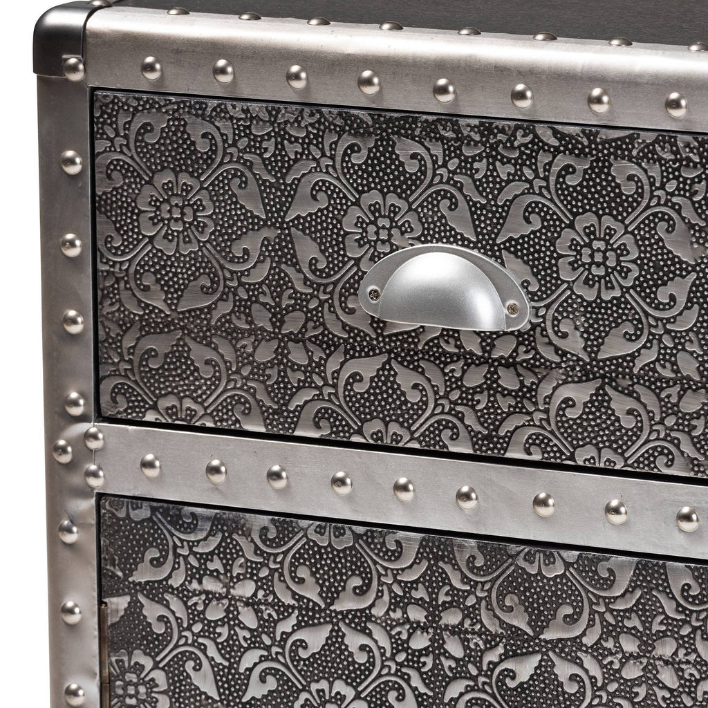 Silver Metal Accent Cabinet N34774