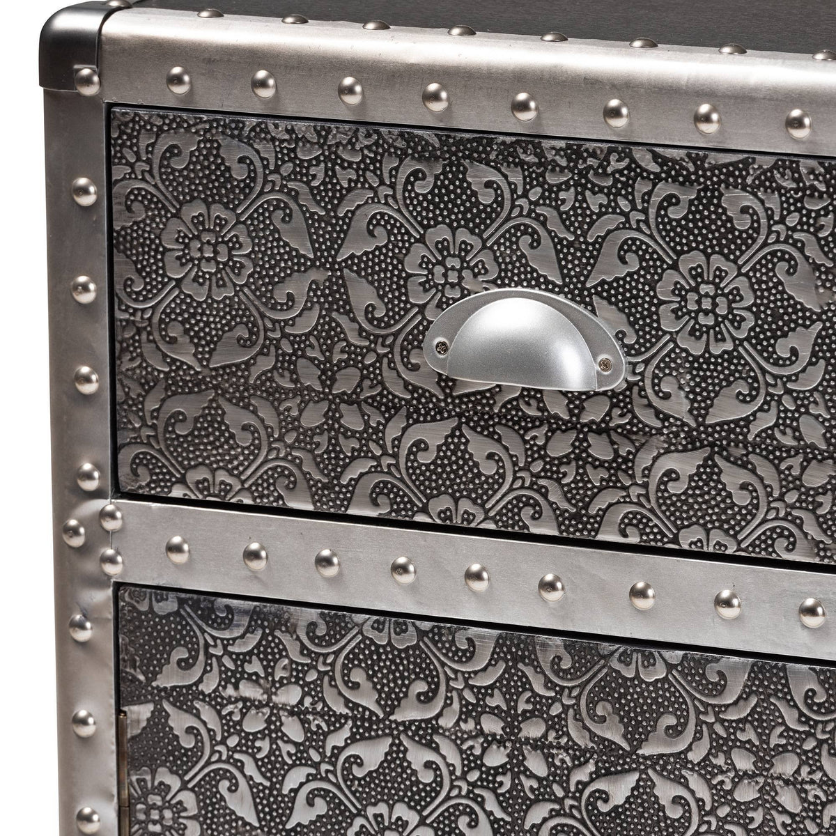 Silver Metal Accent Cabinet N34774