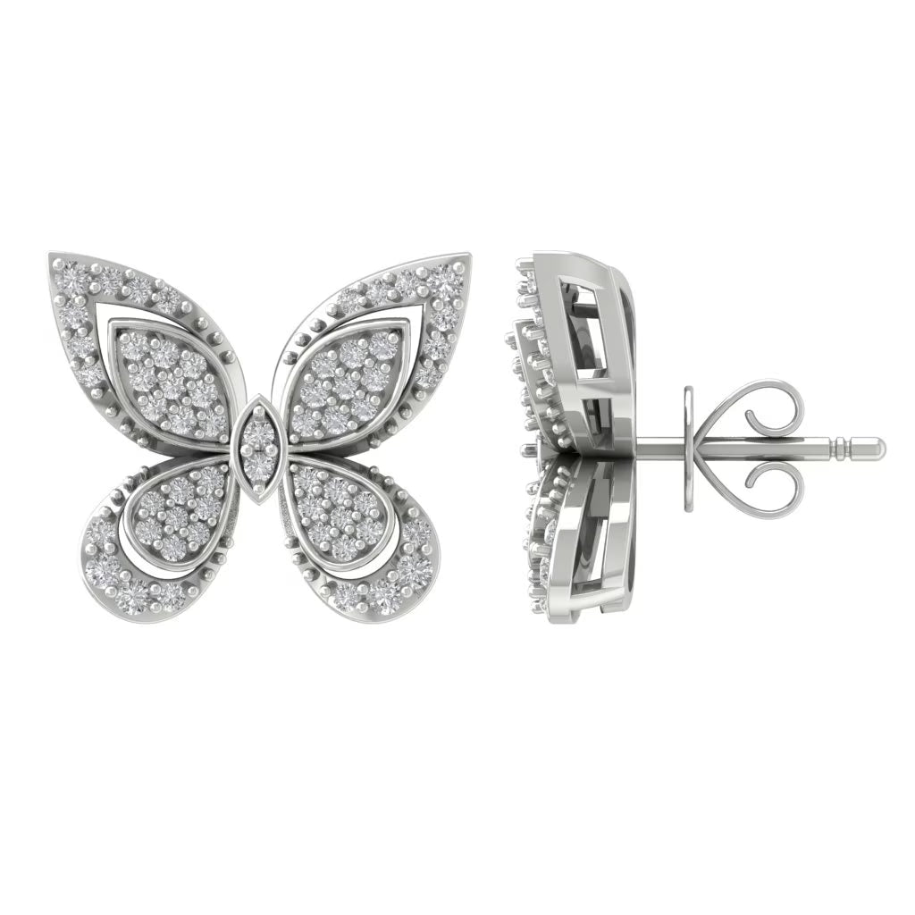 Sterling Silver Diamond Stud Earrings (3/8 cttw, I-J Color, I2-I3 Clarity) H9521