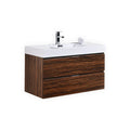 40 in. Wall Mount Walnut Bathroom Vanity V497238