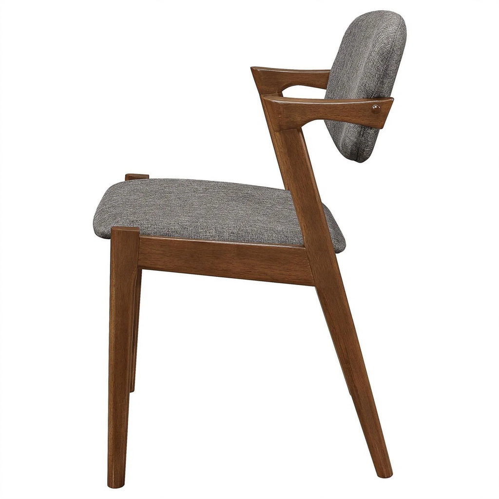 Grey Dark Walnut Dining Side Chairs Set of 2 Q8788