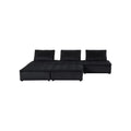 Velvet 5 Piece Sectional Sofa Ottoman X310