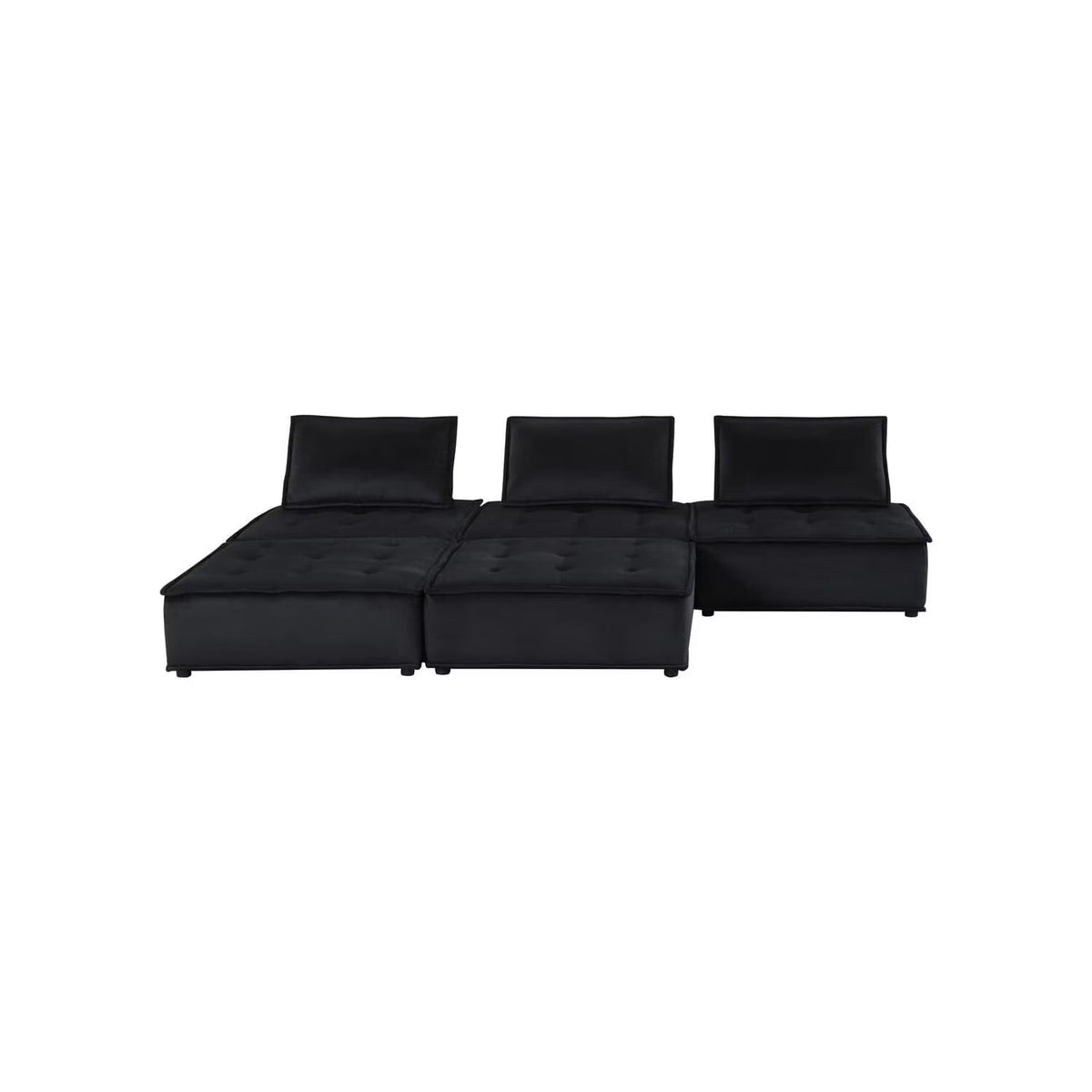 Velvet 5 Piece Sectional Sofa Ottoman X310