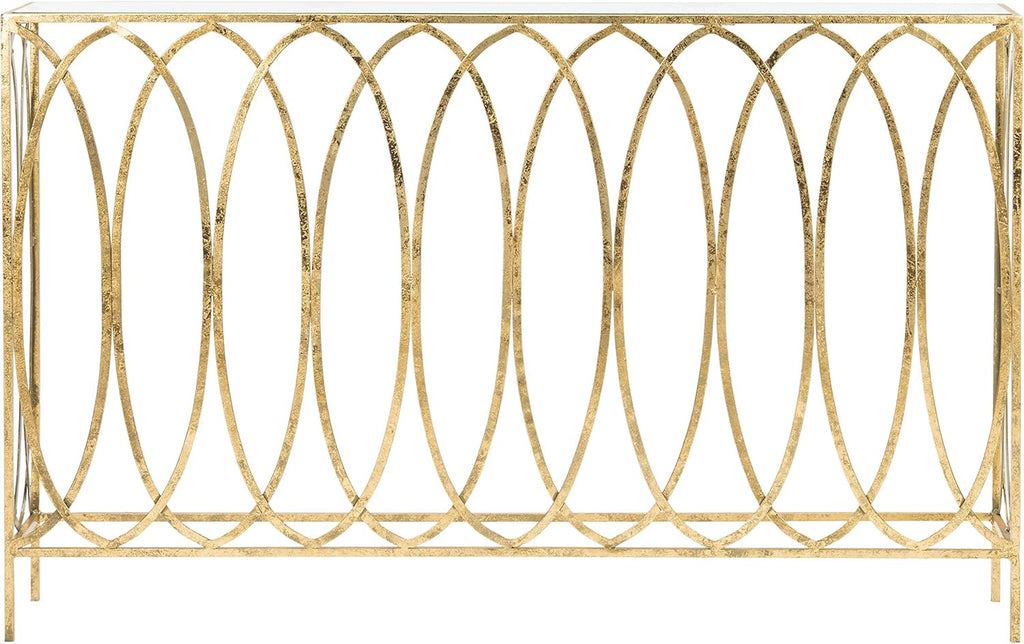 Gold Foil and Glass Console Table J138