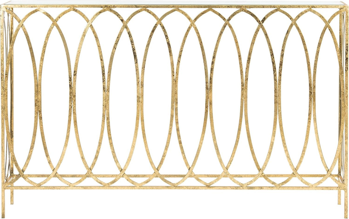 Gold Foil and Glass Console Table J138