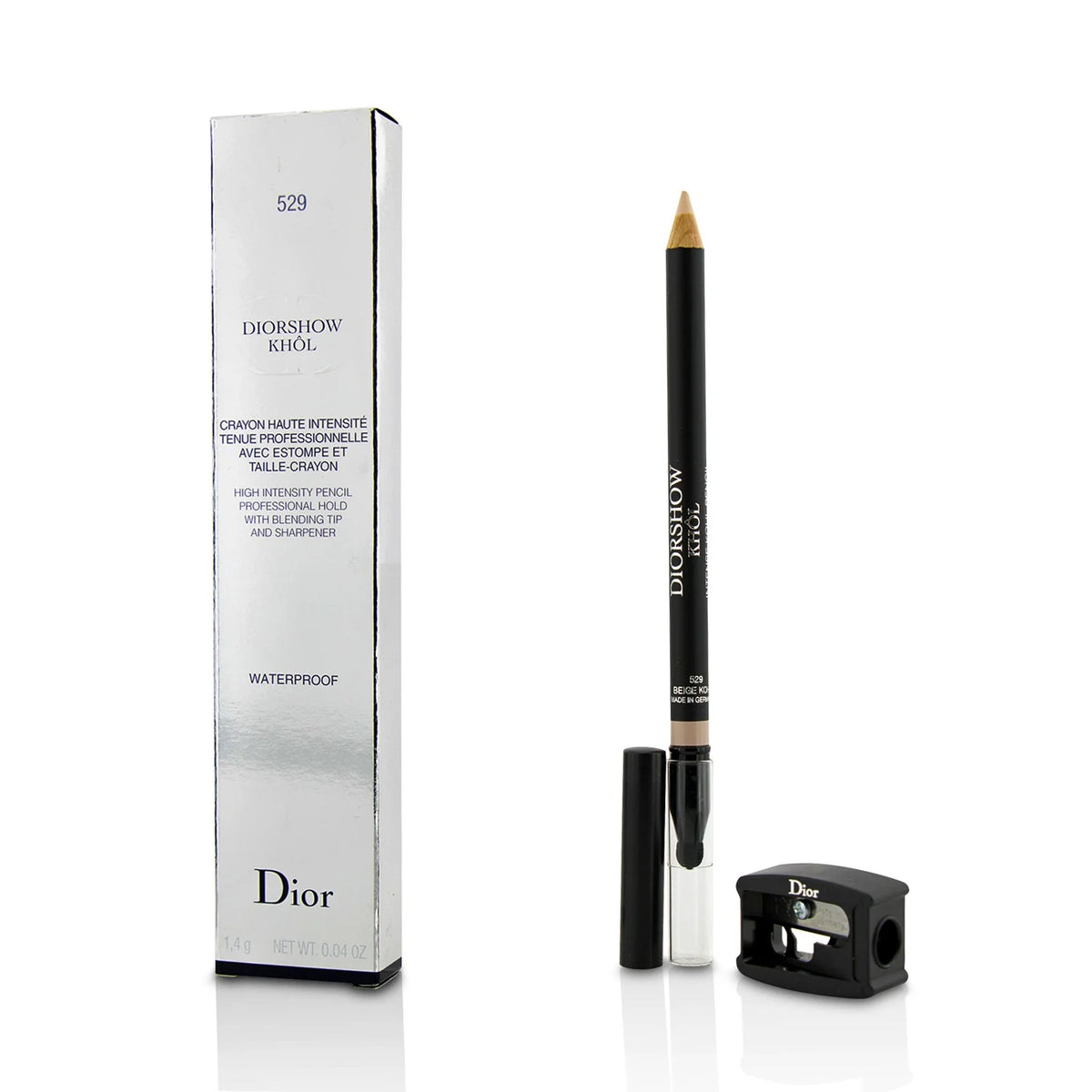 White Khol Waterproof Pencil with Sharpener I68929