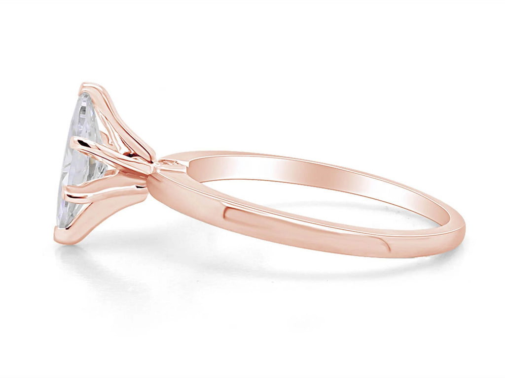 Rose Gold Cubic Zirconia Solitaire Engagement Ring F4370