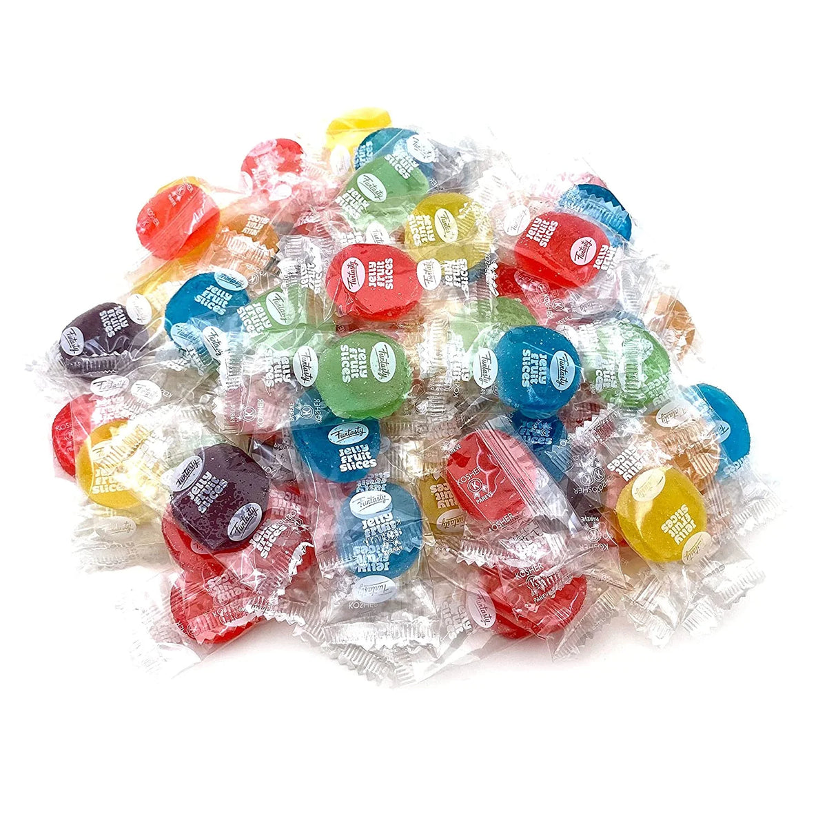 Assorted Jelly Fruit Disk Patties Candy, Individually Wrapped, Vegan, Gluten Free - 2 Pound Bag R619775