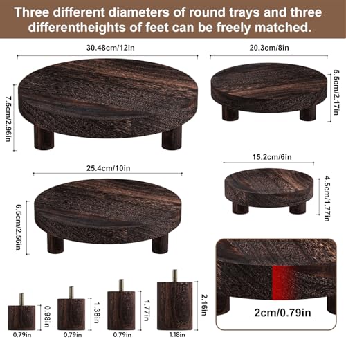 3 Pcs Wood Plant Stand T871