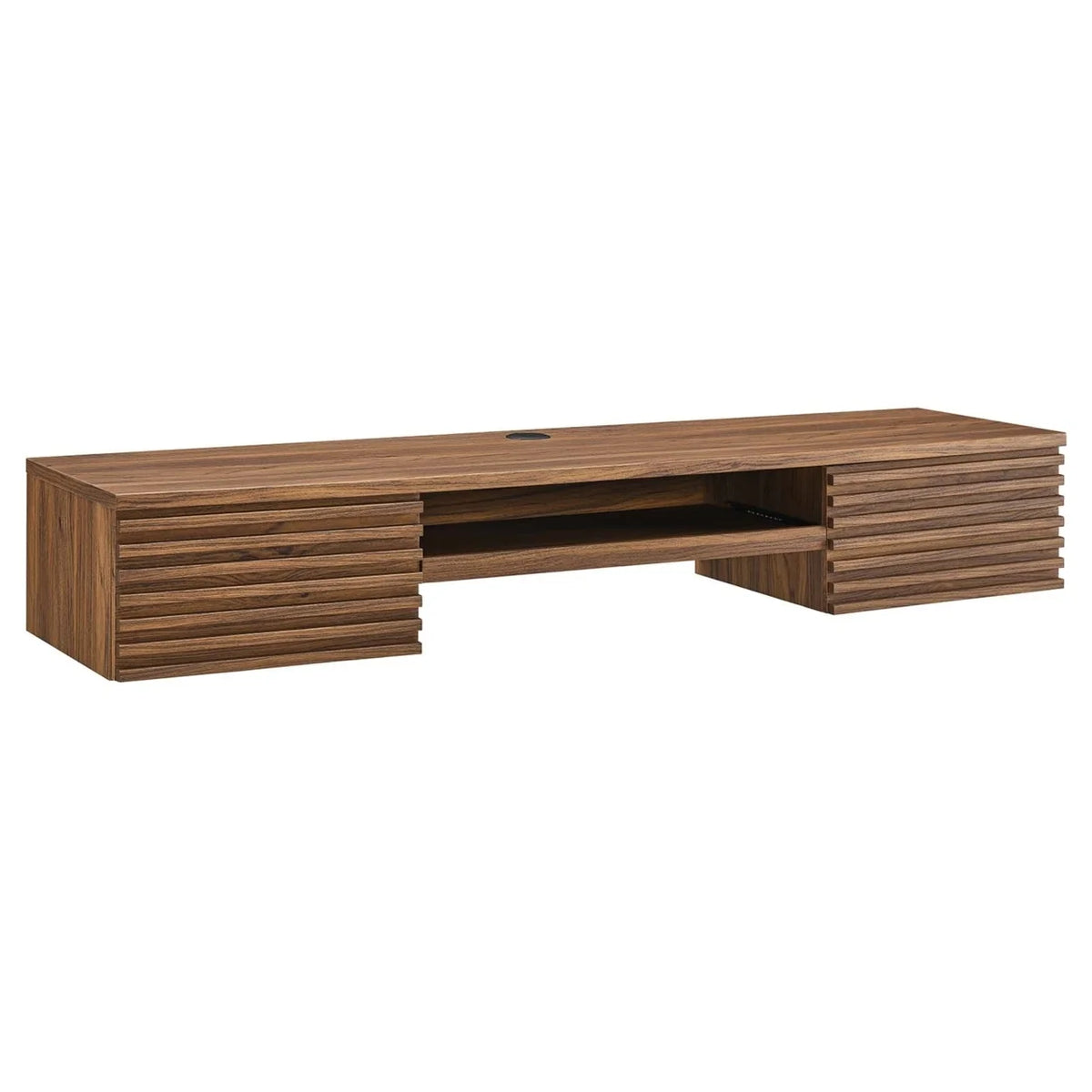 Wall Mount Wood Office Desk in Walnut Y546
