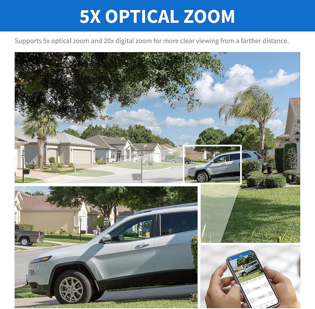4K 8MP PoE Security Camera System with 5X Optical Zoom K826475