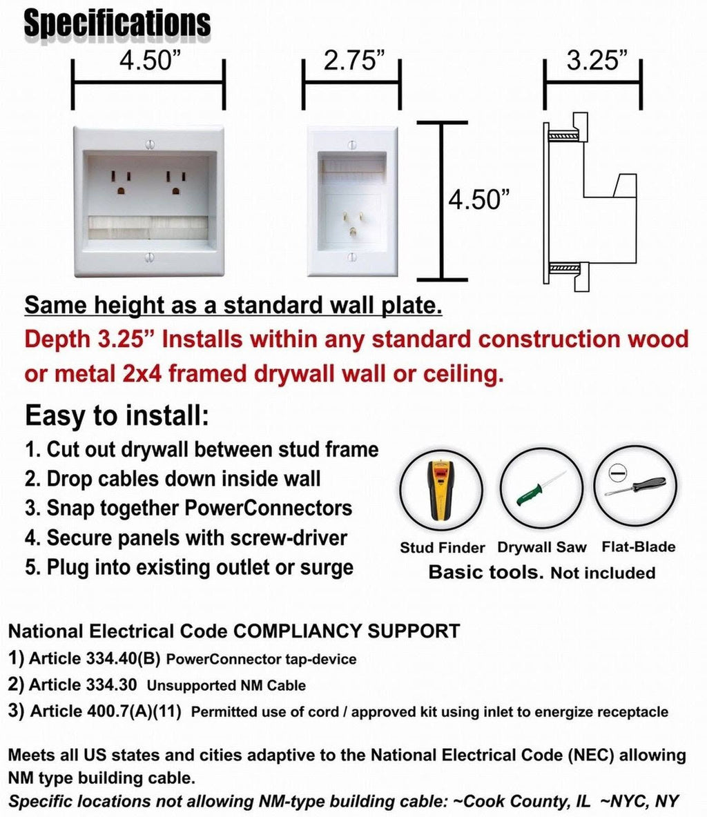 Recessed In-Wall Cable Management S34150