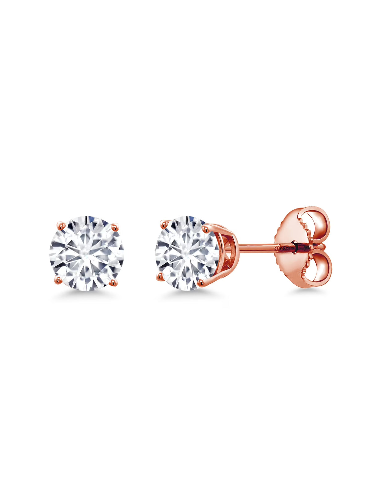 18K Rose Gold Plated Silver Stud Earrings H743