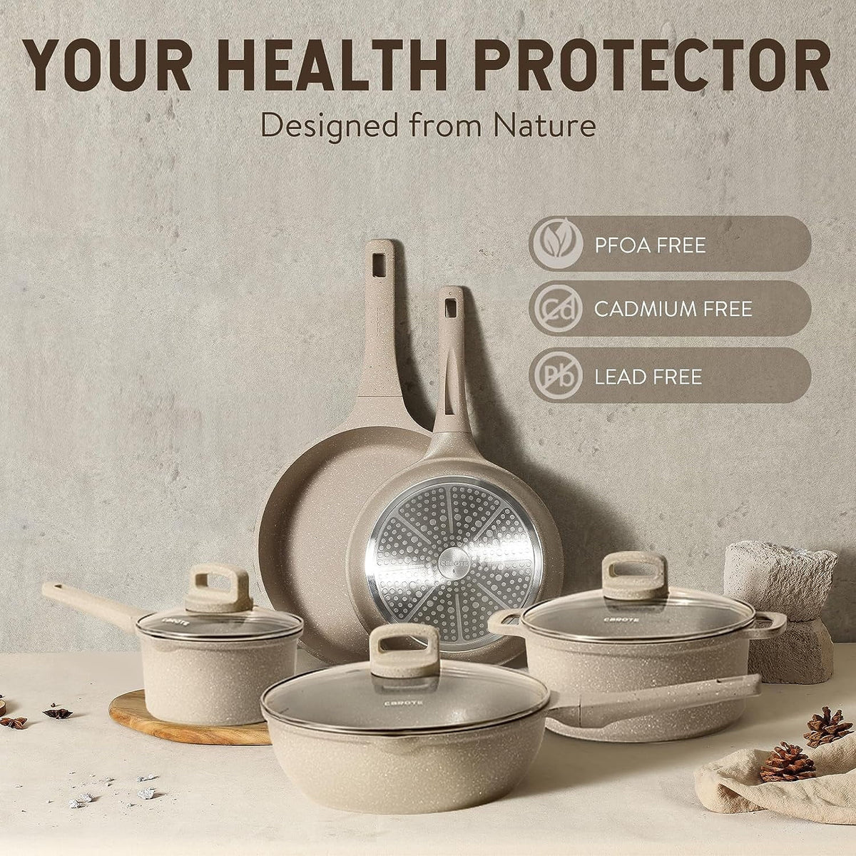 13 Pcs Nonstick Induction Cookware Set D8404