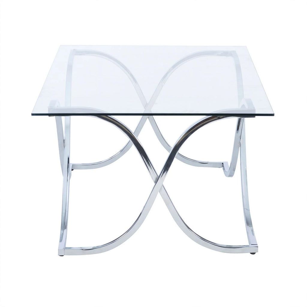 Glass Coffee and 2 End Table Set with Twisted Legs C111971