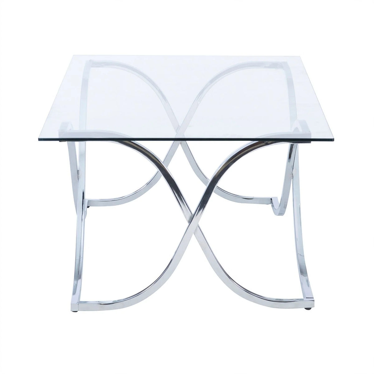 Glass Coffee and 2 End Table Set with Twisted Legs C111971