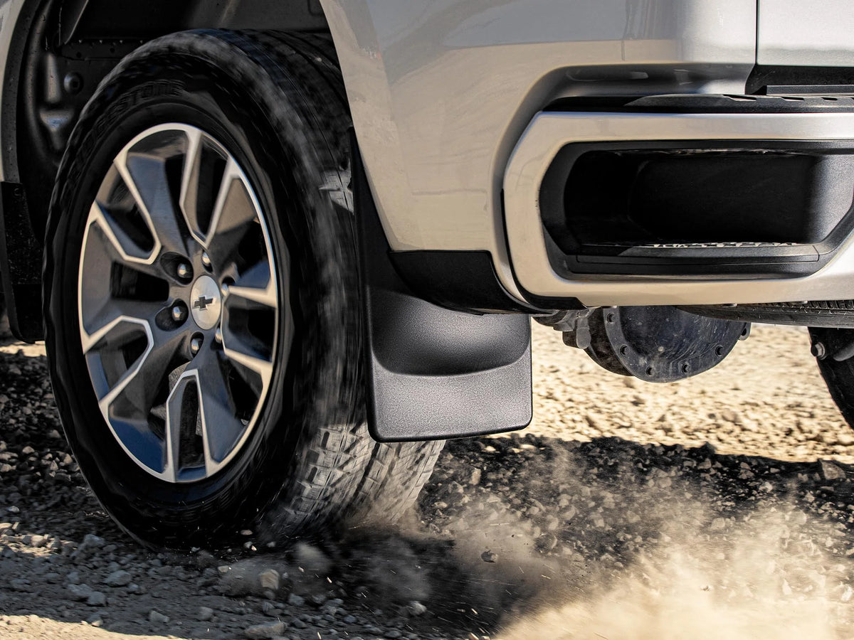 Black No Drill Splash Guard MudFlaps, Rear Pair B2414