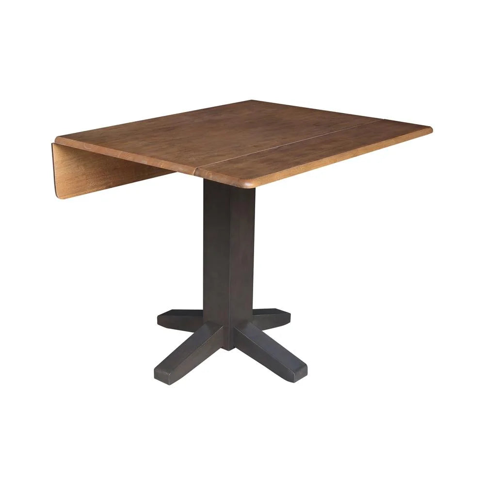 36" Solid Wood Square Dual Drop Leaf Dining Table D5215