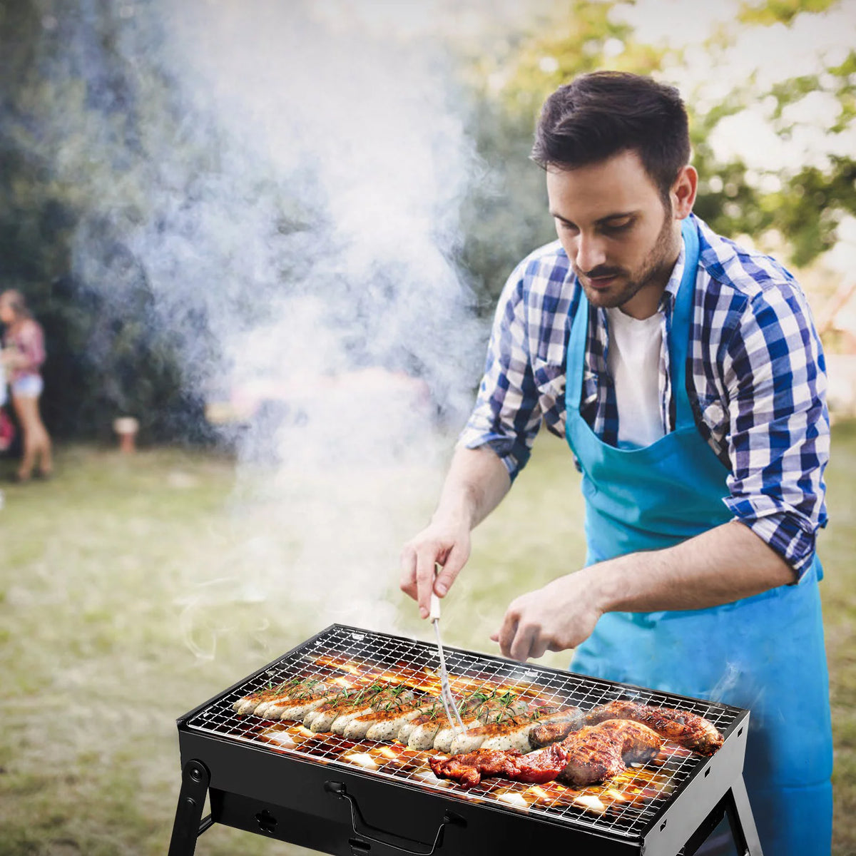 Charcoal Folding Portable Stainless Steel BBQ Grill H634
