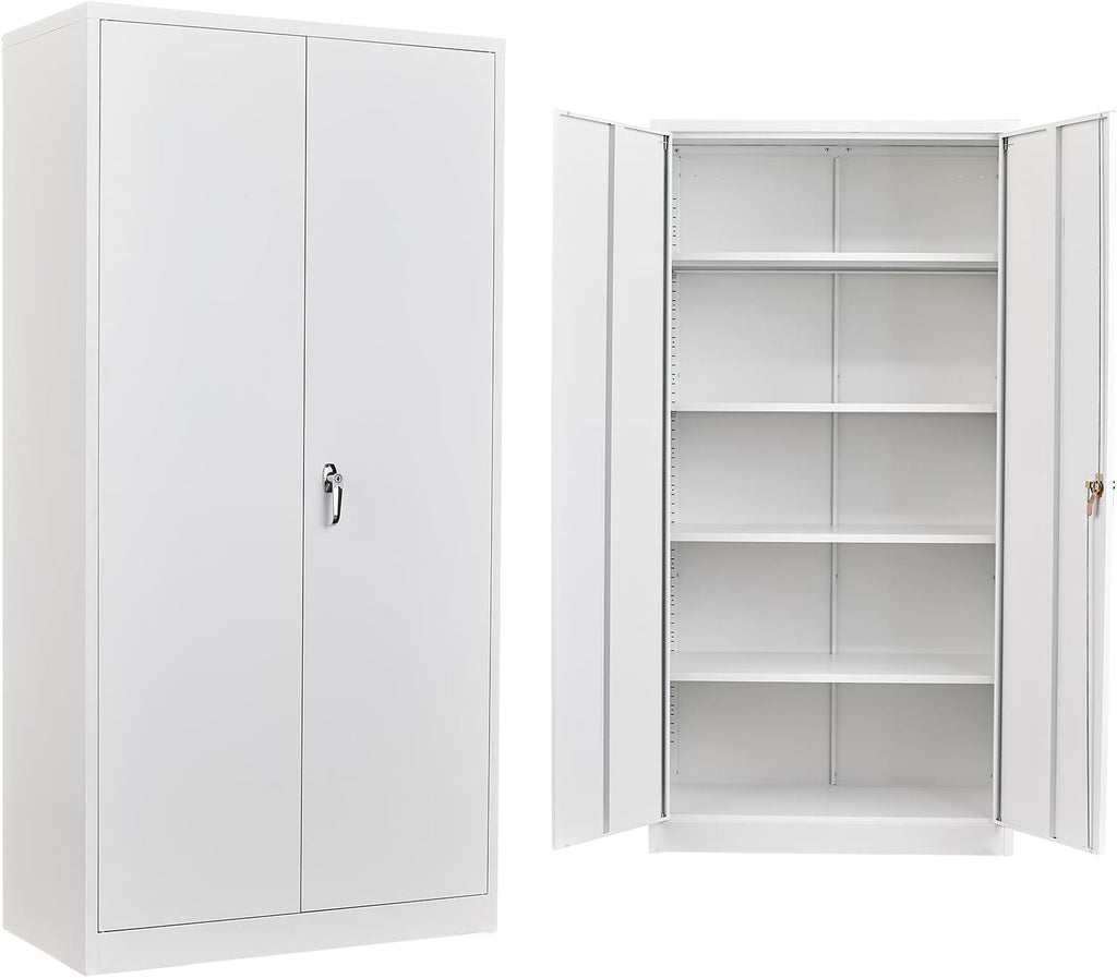 72'' Tall Metal Storage Cabinet with Locking Doors and 4 Adjustable Shelves V295070