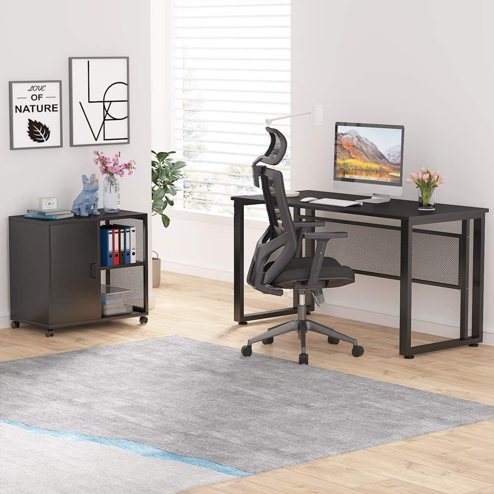 L-Shaped Computer Desk with File Cabinet C233857