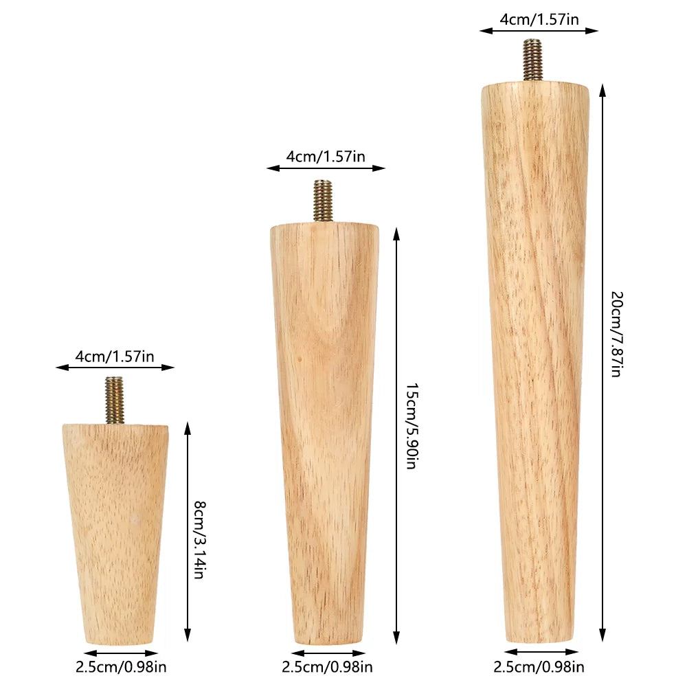 Wood Tapered Furniture Legs Set of 4 L799