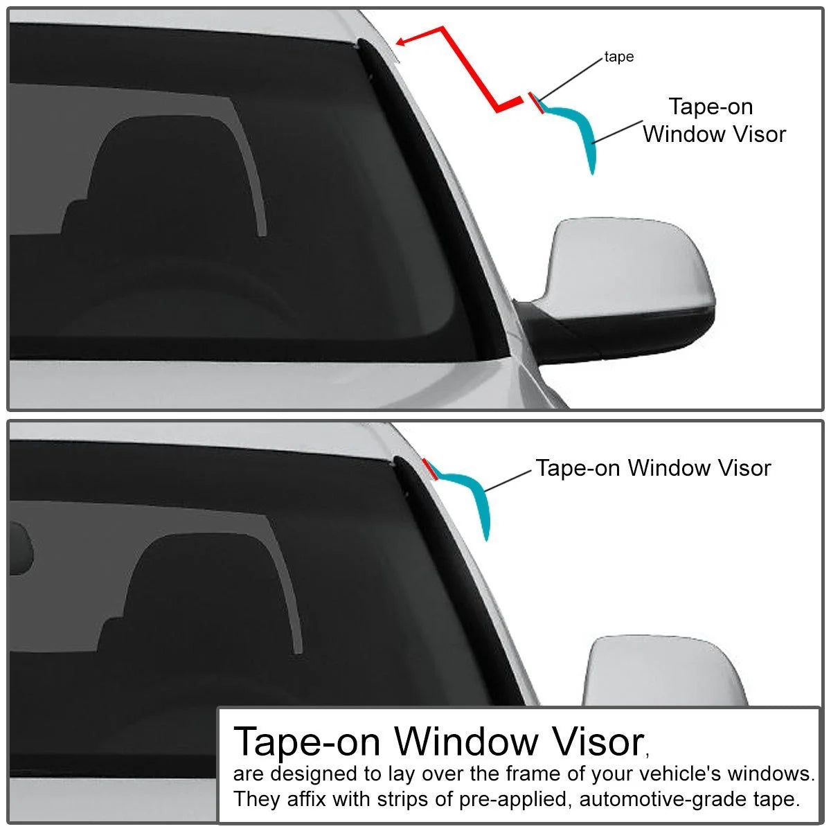 2pcs Dark Smoke Window Visor Deflector S437070
