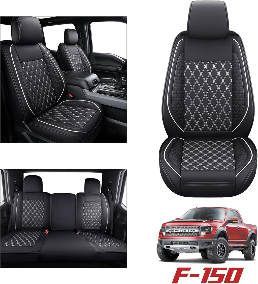 Black Waterproof Full Set Car Seat Covers for Ford F150 Y482586