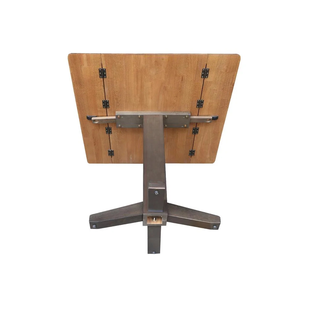 36" Solid Wood Square Dual Drop Leaf Dining Table D5215