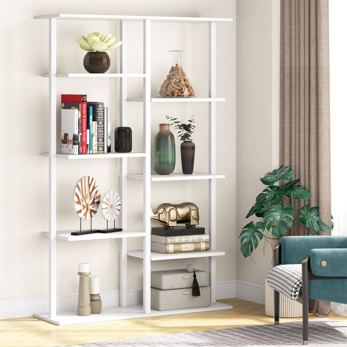 White 5-Tier Bookshelf K95044