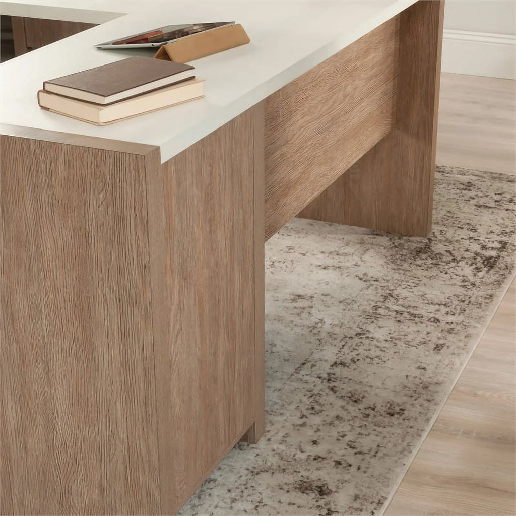 L-Desk in Brushed Oak Finish A521161