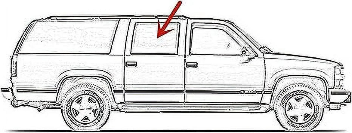 Right Side Rear Door Window Glass for Chevrolet/GMC Suburban 1993-1999 J340