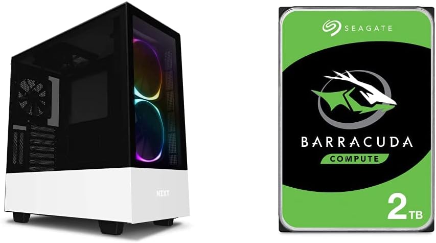 Compact ATX Mid-Tower PC Gaming Case with Front I/O USB Type-C Port & 2TB Internal Hard Drive HDD G17894