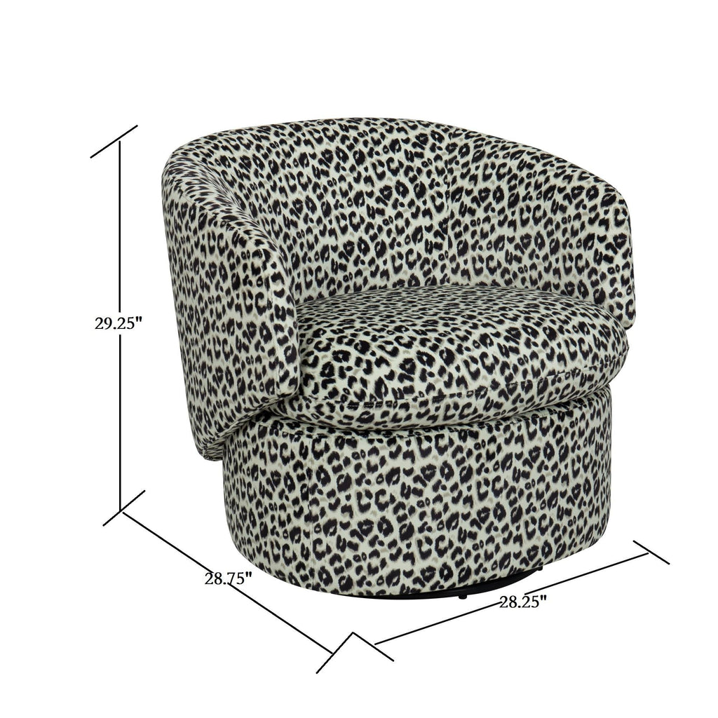 Leopard Swivel Barrel Chair S593207