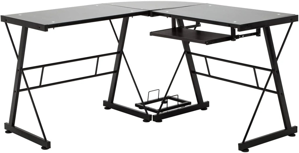 Black L-Shape Corner Desk Y80689