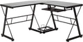 Black L-Shape Corner Desk Y80689