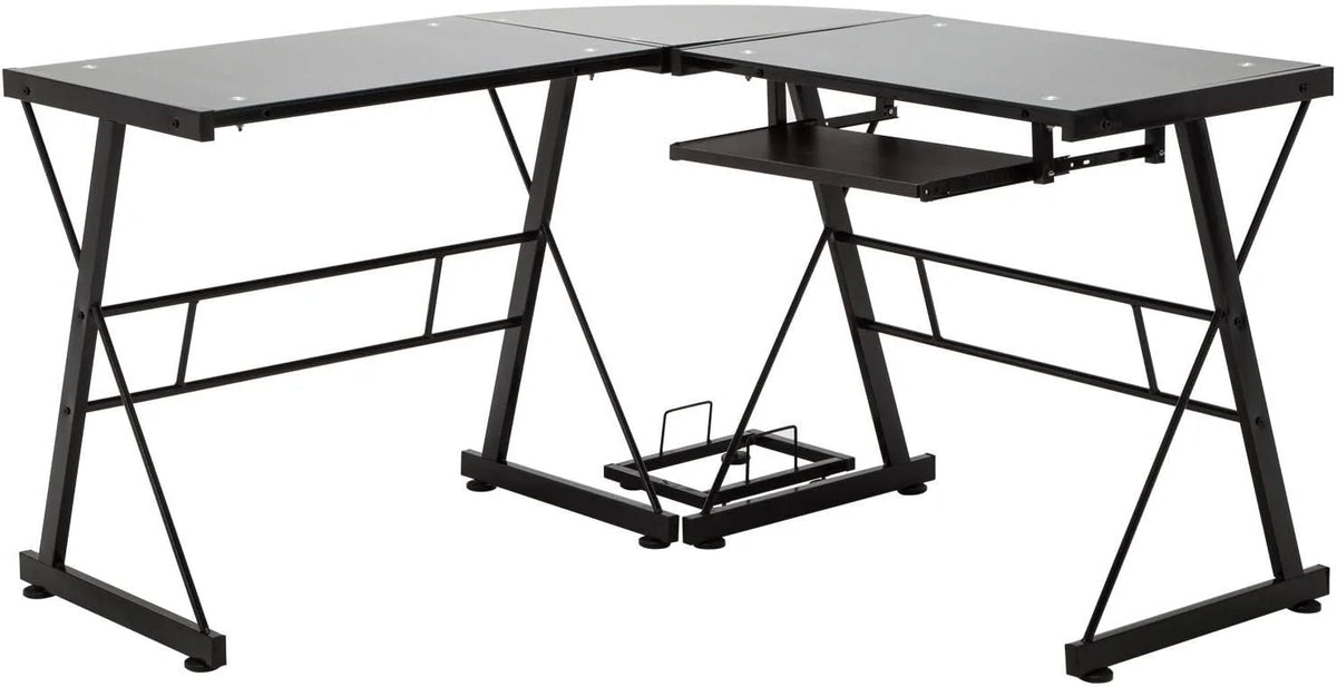 Black L-Shape Corner Desk Y80689