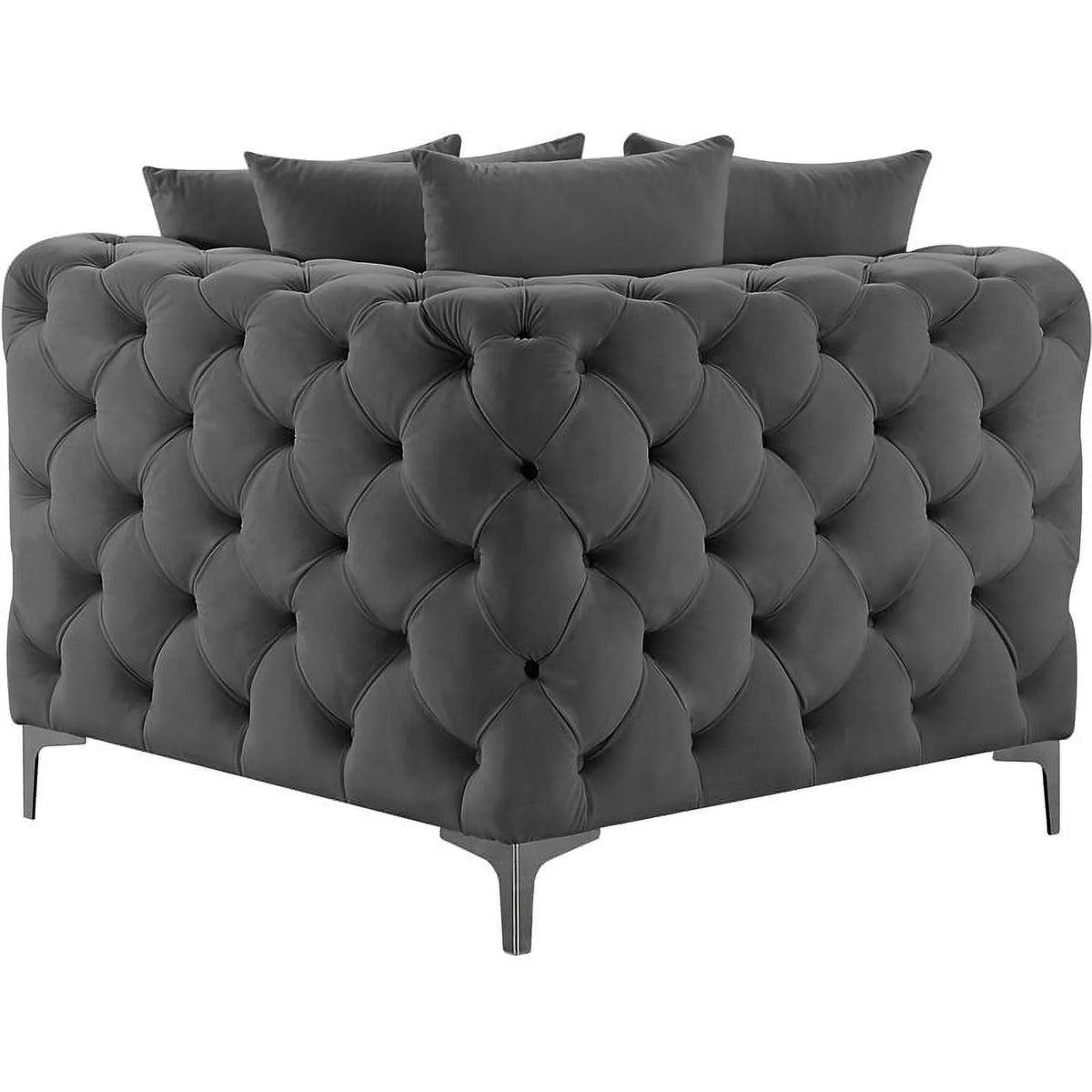 Grey Velvet Corner Chair P8308