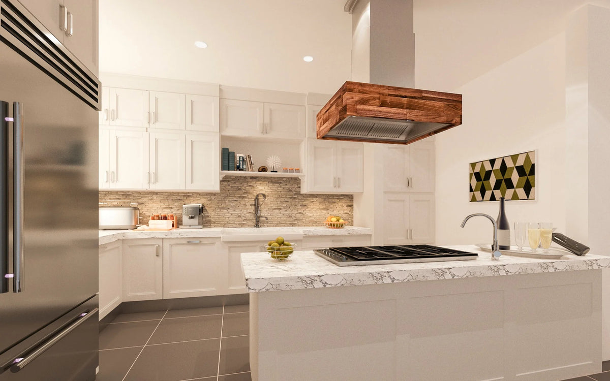 42 in. 1200 CFM Wooden Island Mount Range Hood G374233
