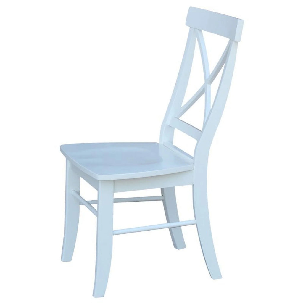 White Wooden X-Back Dining Chair Set of 2 D38598