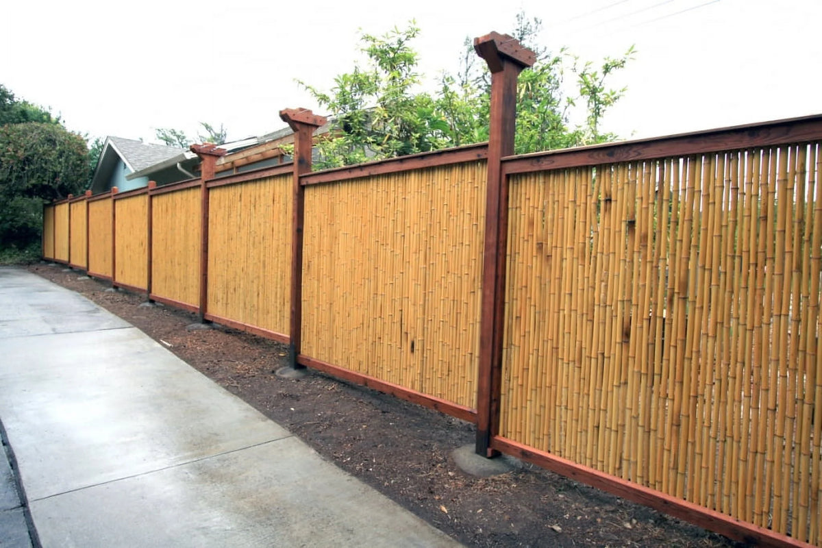 Natural Bamboo Fencing Garden Screen Rolled Fence Panel 3/4 D x 4' H x 8' L O9531