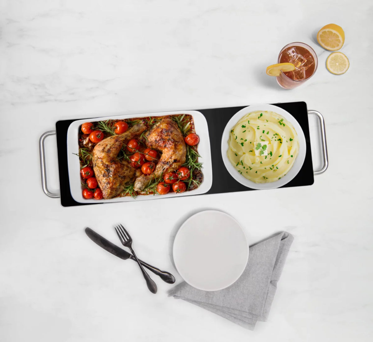 Electric Warming Tray with Black Tempered Glass Top K8555