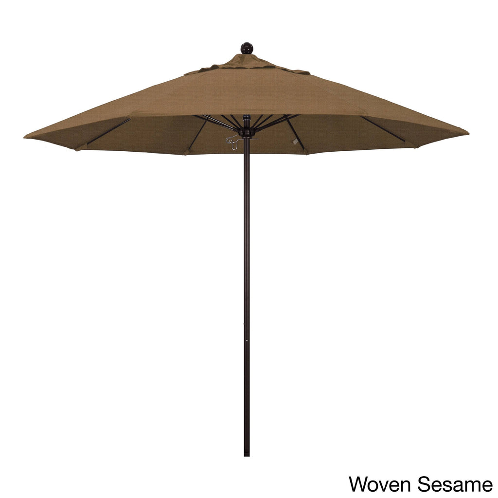 9& Fiberglass Market Umbrella Push Open Bronze/Olefin/White K615