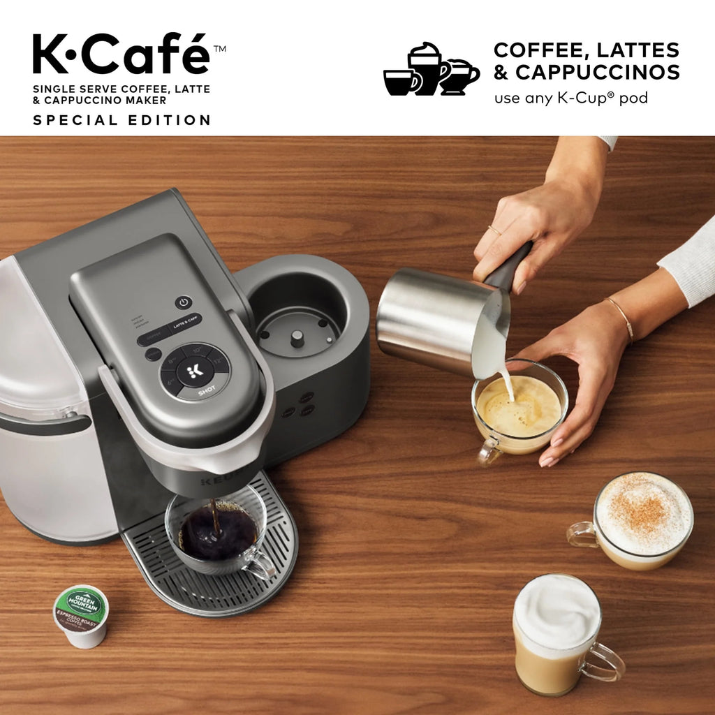 Single Serve K-Cup Pod Coffee, Latte and Cappuccino Maker, Nickel B880