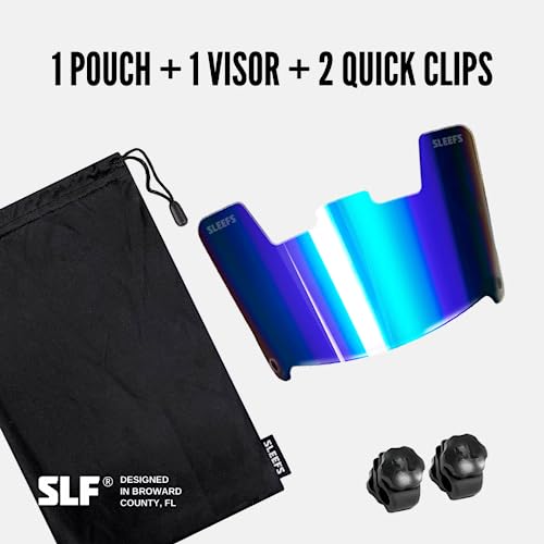 Tinted Football Visor with Clips and Microfiber Bag T3319