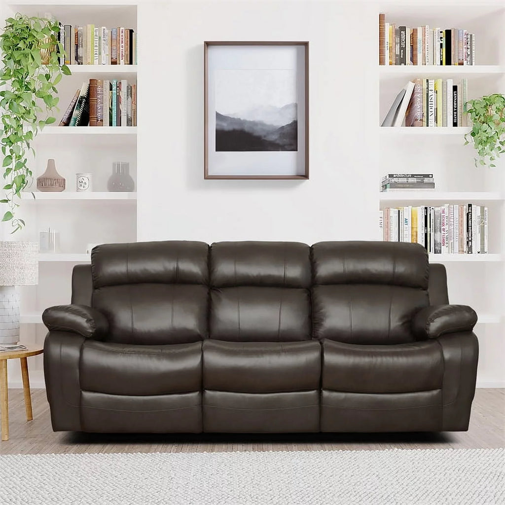 Brown Double Reclining Sofa with Cup Holders R32230