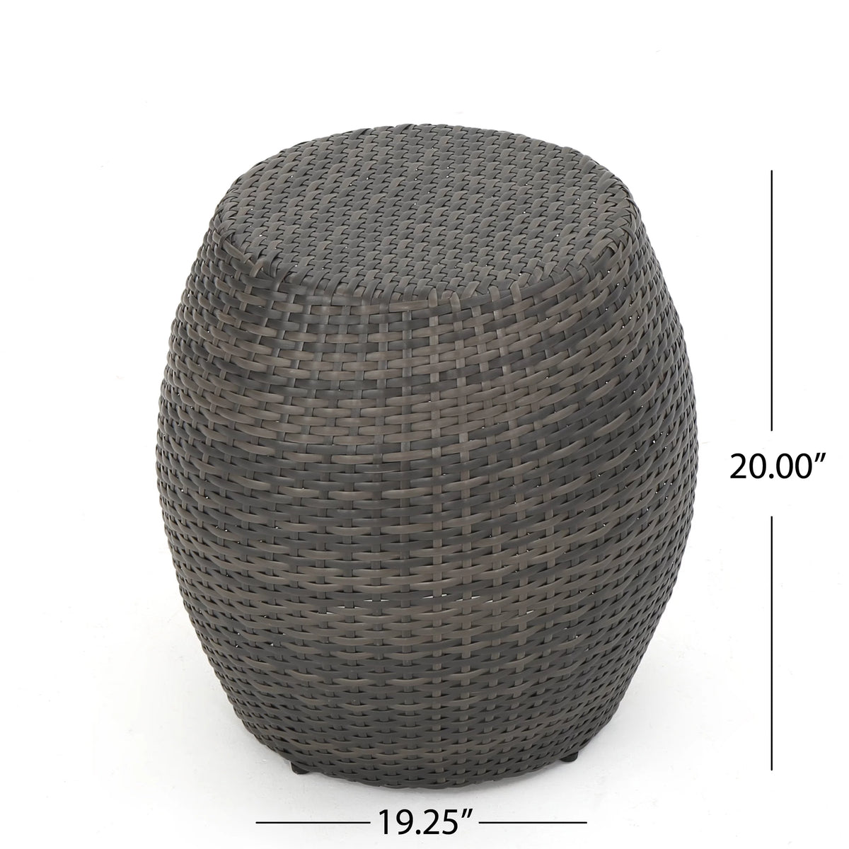 Gray Wicker Outdoor Side Table P368980