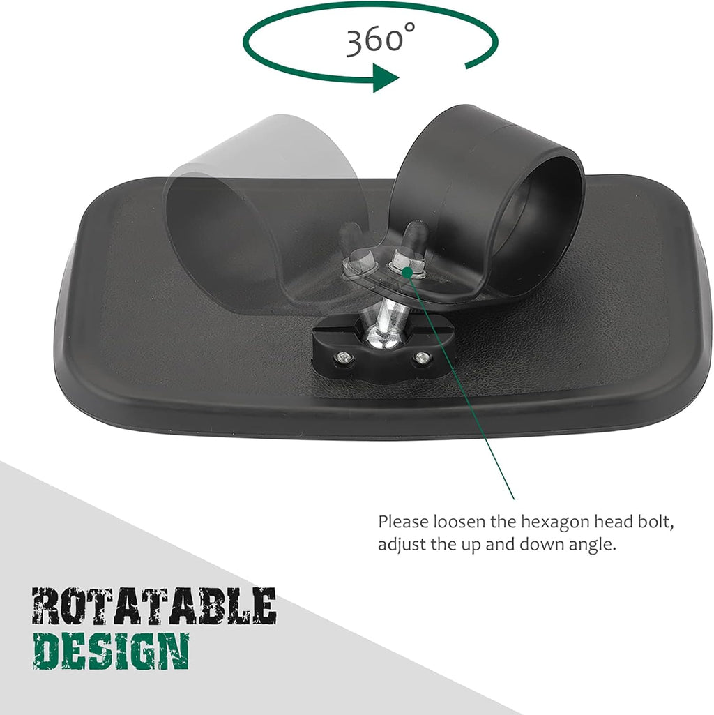UTV Centre View & Side View Mirror for 1.5''-2'' Roll Cage Bar w/ Pair Grab Handle Set L57784
