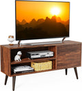 Retro Wood TV Console Table with Storage F331418