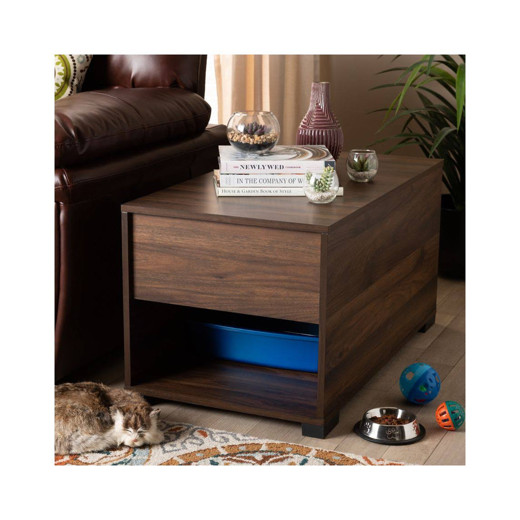 Walnut Brown Finished Cat Litter Box Cover House M242